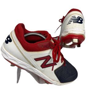 New Balance Women’s size 7 Softball Metal Cleats SMVELOA1 Red White Blue Shoes